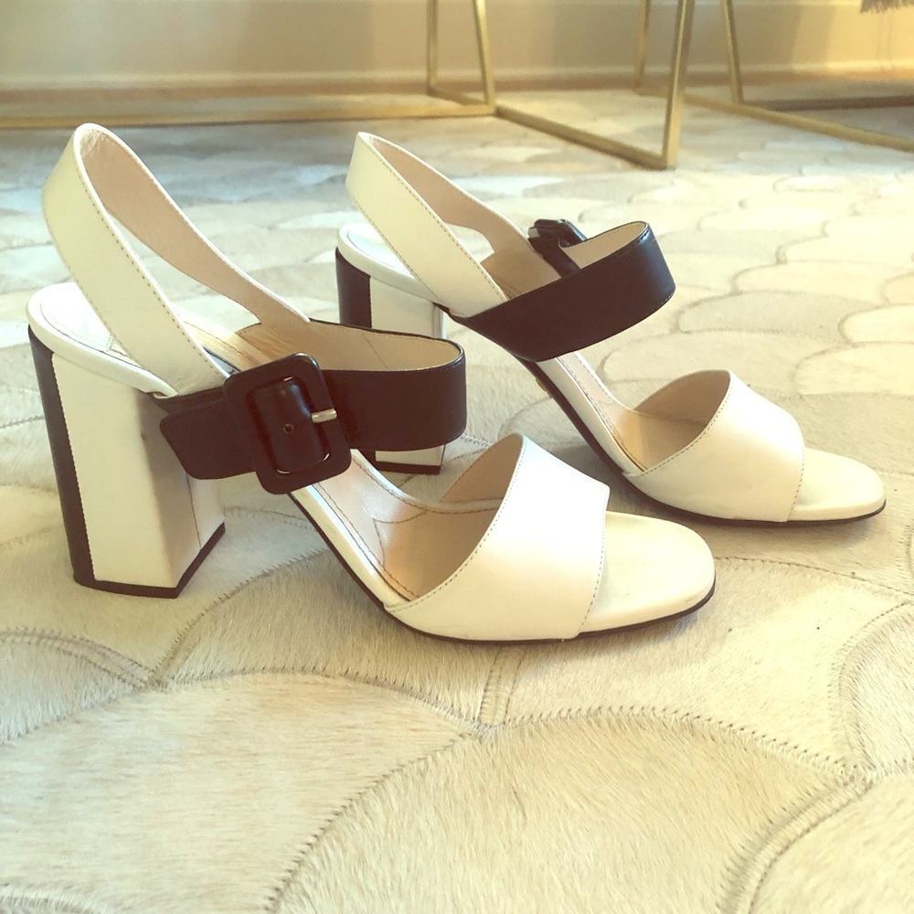 Black & White Prada Colorblock Heel